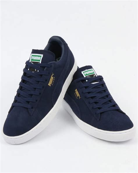 puma suede navy blue green|navy blue puma suede classic.